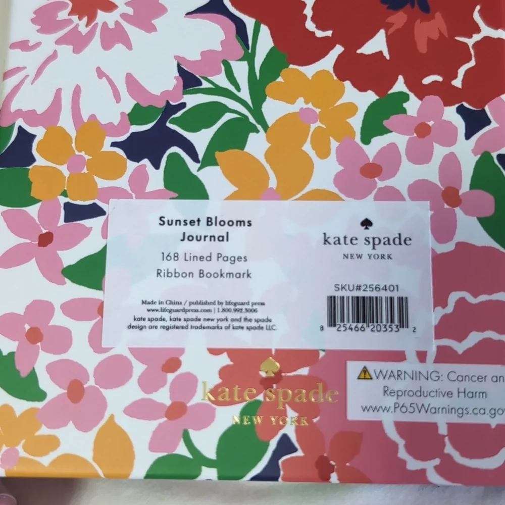 Kate Spade Sunset Blooms Colorful Floral Pattern Hardback Ribbon Journal